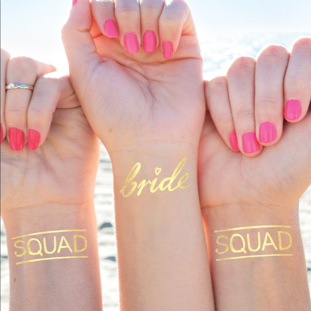 "Squad" Bachelorette Tattoos Set of 12